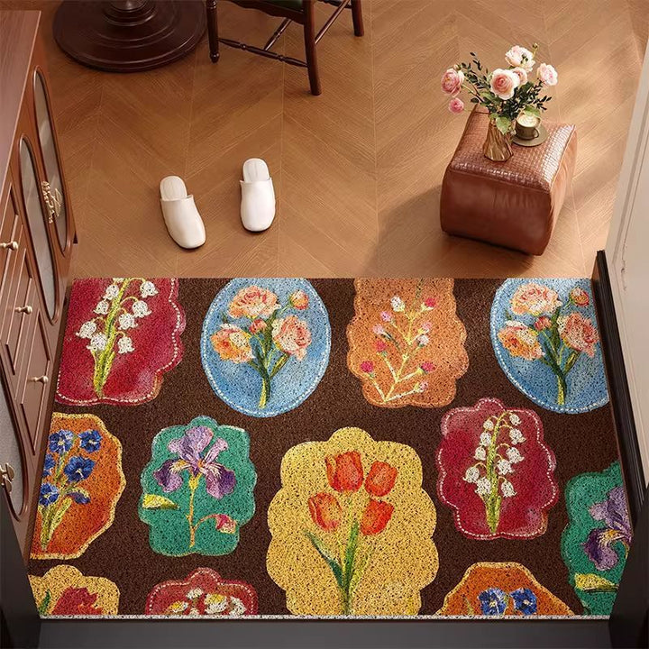 Vintage Bloemenpatroon Deurmat