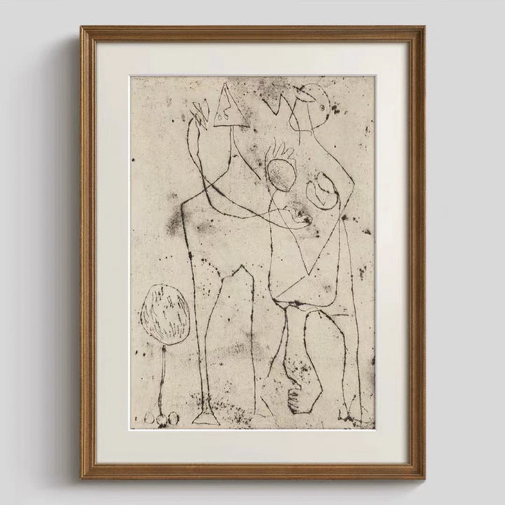 Abstracte Lijnkunst Ingelijste Print