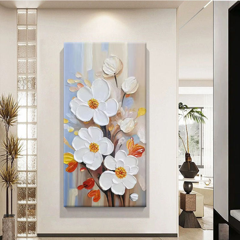 Bloemrijke Textuur Canvas Kunstwerk