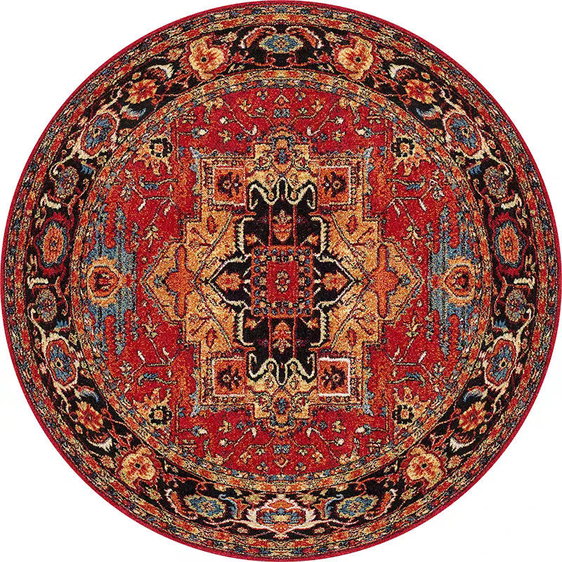 Rond Vintage Bloemen Tapijt