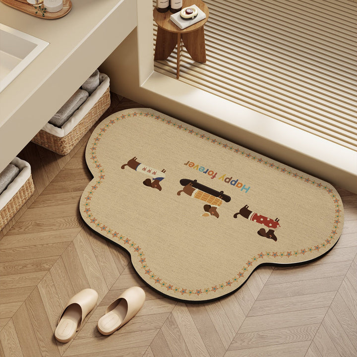 Speelse honden-themed badmat