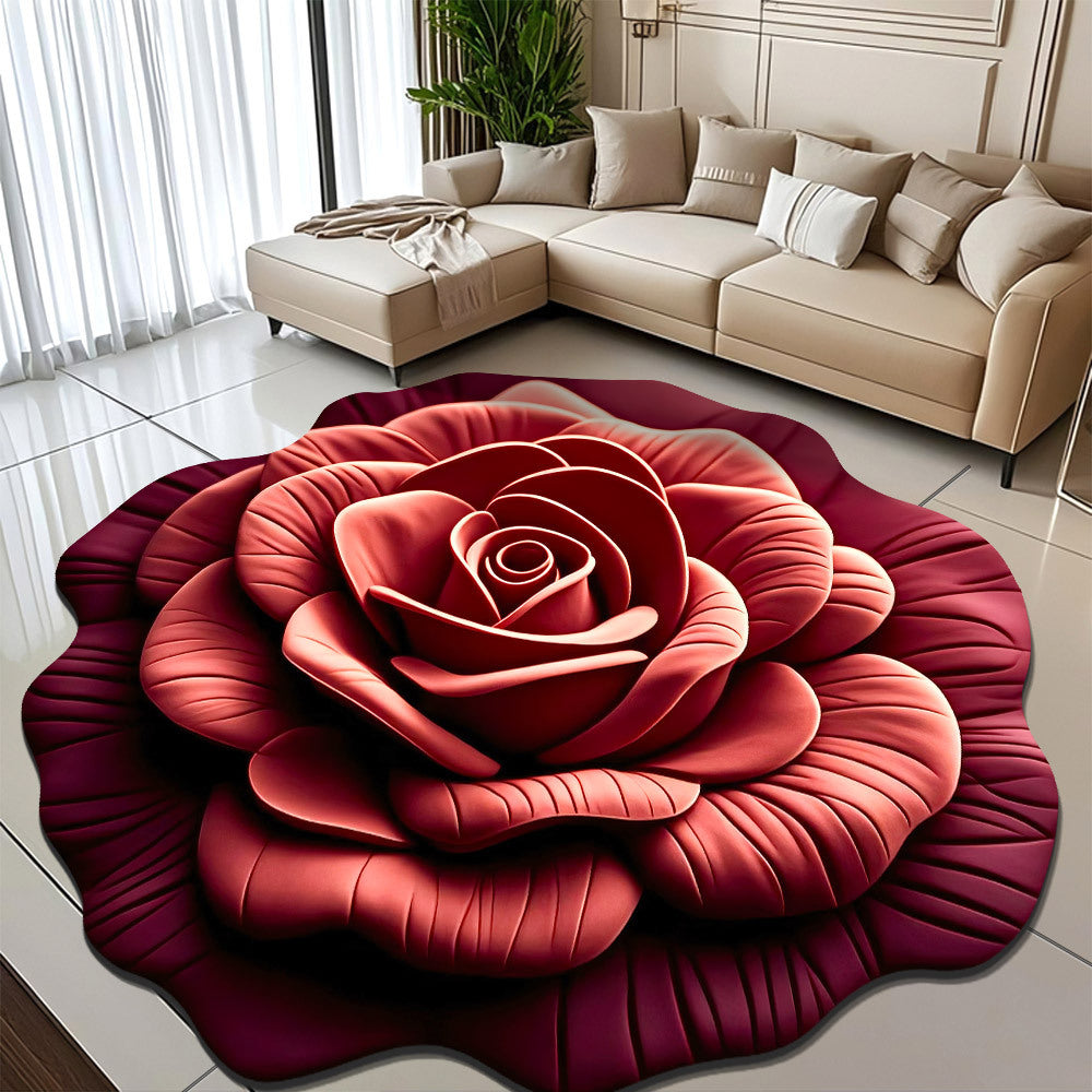 Bloemthemed Pluche Vloerkleed