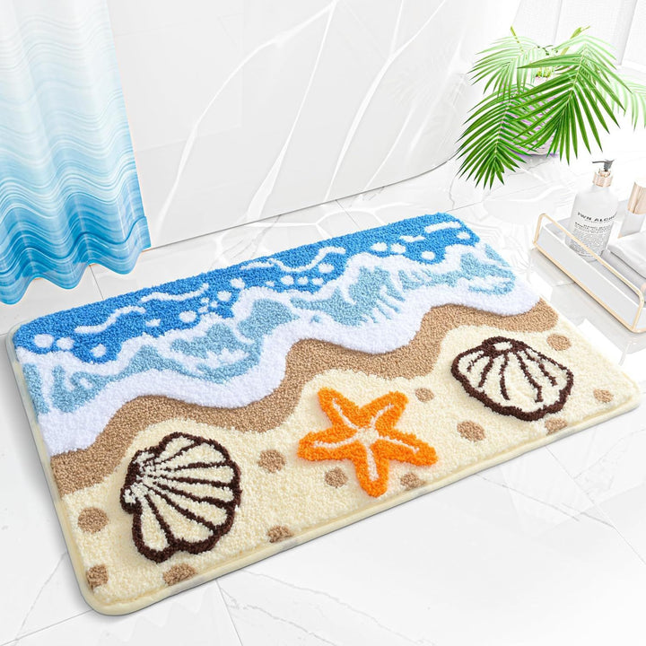 Coastal-Inspired Plush Badmat