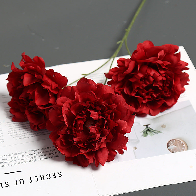 Elegante Pioen Rozen Bloemsteel voor Woondecoratie Tentoonstelling
