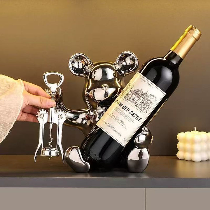 Decoratieve Beer-Thema Flessenhouder voor Thuis