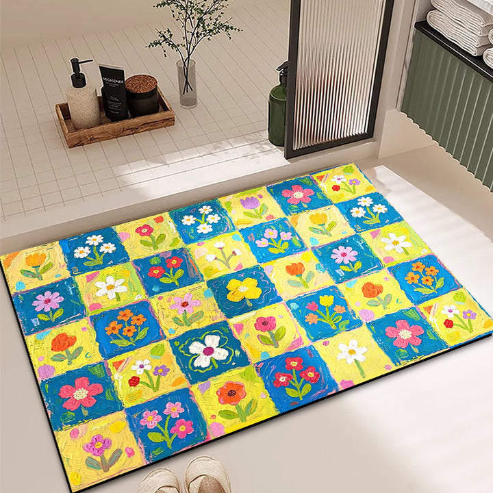 Levendig Bloemmotief Badmat