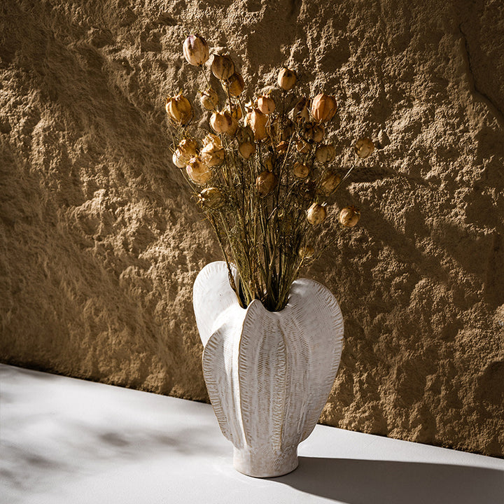 Sculpturale Keramische Bladvorm Tafelvase