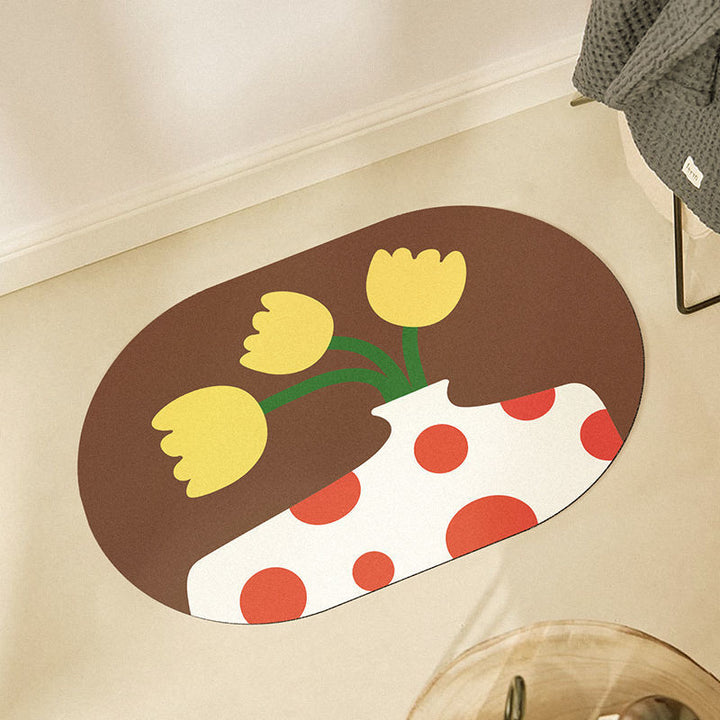 Bloemrijke Decoratieve Gebiedsmat voor Huisdecoratie