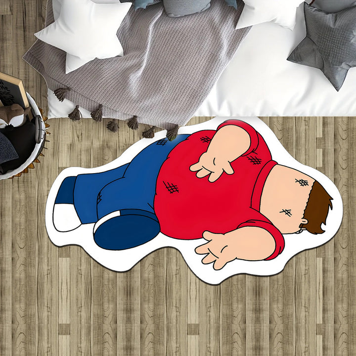 Rug in de vorm van een cartoonfiguur
