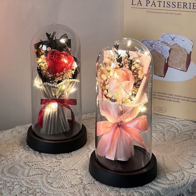 Verlichte Bloemdisplay