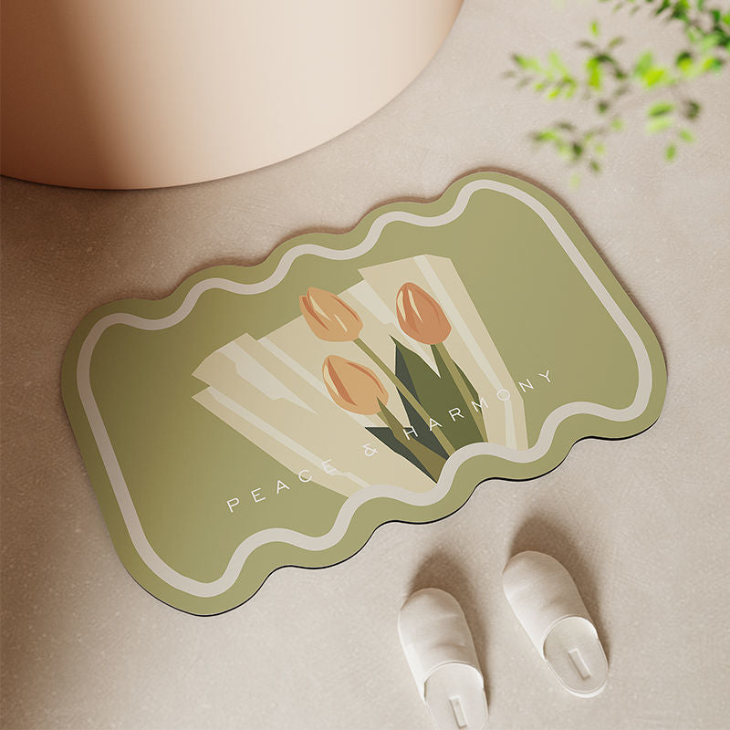 Bloemrijke Decoratieve Gebiedsmat voor Huisdecoratie