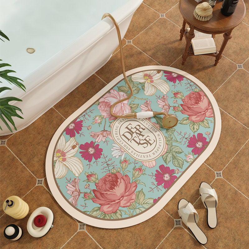 Decoratieve Bloemenprint Badmat