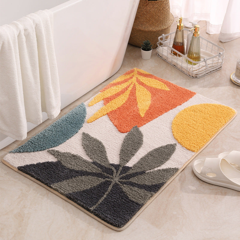 Zachte Pluche Blad-Design Badmat