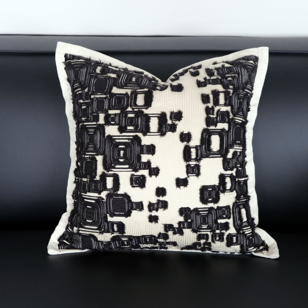 Textured Geometric Print Accent Kussen voor Thuis