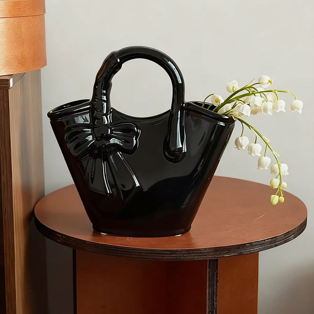Decoratieve Strik-Design Keramische Handtas Plantenbak