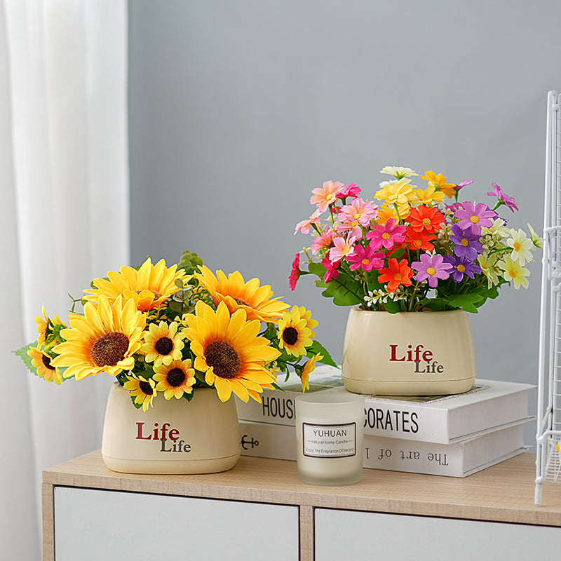 Decoratieve Pot met Nep Bloemarrangement