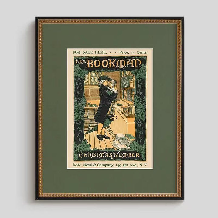 Vintage Boekhandel Ingemaakt Kunstwerk