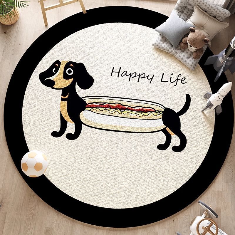 Artistiek Honden Themed Rond Tapijt