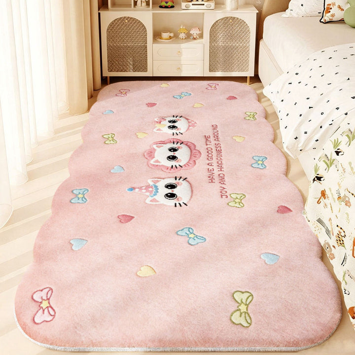 Pluche Speelse Bunny en Paddenstoel Vloerkleed