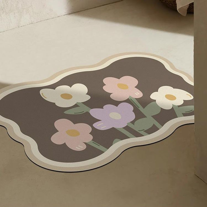 Bloemrijke Decoratieve Gebiedsmat voor Huisdecoratie