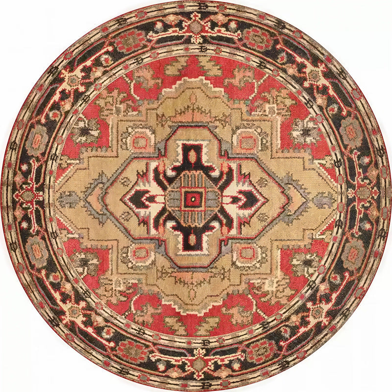 Rond Vintage Bloemen Tapijt