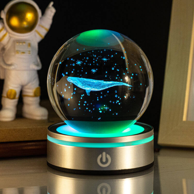 Kreative 3D Binnenhoutsnijwerk Luminous Crystal Ball Kleurrijke Verloop Kleine Nachtlamp Thuis Decoratie Cadeaukeuze