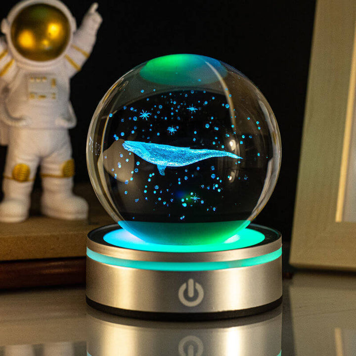 Kreative 3D Binnenhoutsnijwerk Luminous Crystal Ball Kleurrijke Verloop Kleine Nachtlamp Thuis Decoratie Cadeaukeuze
