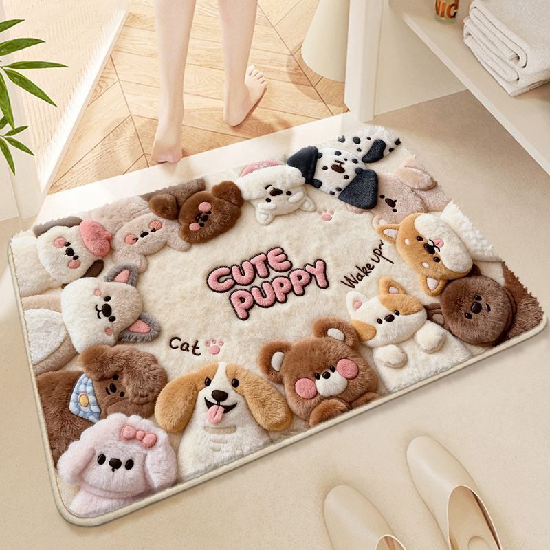 Decoratieve Pluchen Honden-Thema Vloerkleed