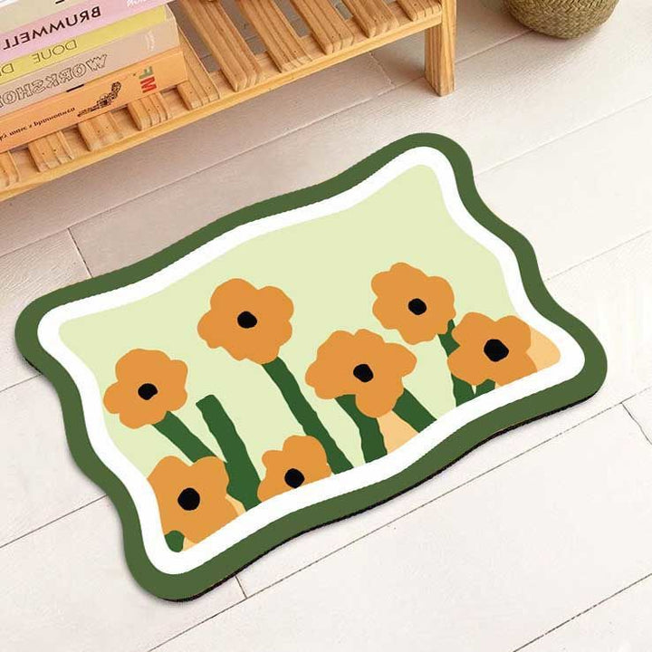 Bloemrijke Decoratieve Gebiedsmat voor Huisdecoratie