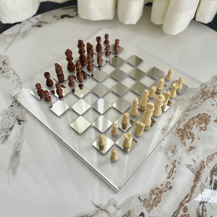 Elegante Decoratieve Glazen Schaakbord