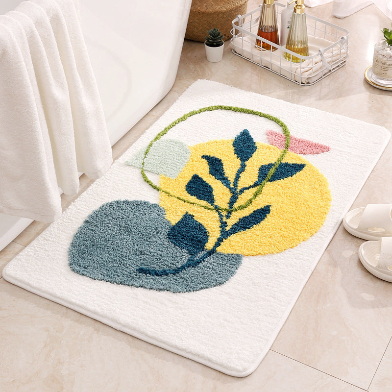 Zachte Pluche Blad-Design Badmat