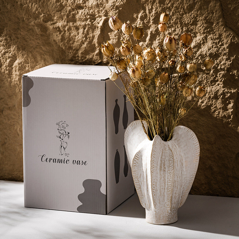 Sculpturale Keramische Bladvorm Tafelvase
