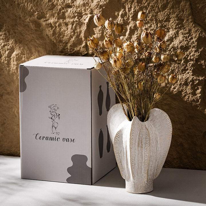 Sculpturale Keramische Bladvorm Tafelvase