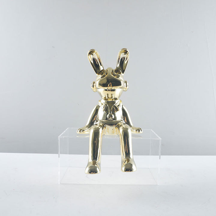 Elegante Decoratieve Konijn Beeldhouwwerk