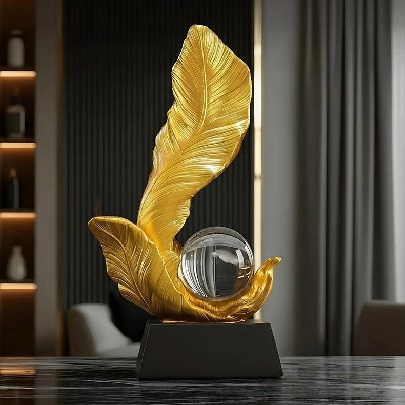 Decoratieve Gouden Blad Sculptuur voor Huishouddecoratie