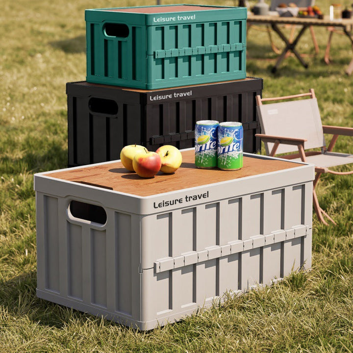 Unisex praktische opbergdoos met houten deksel