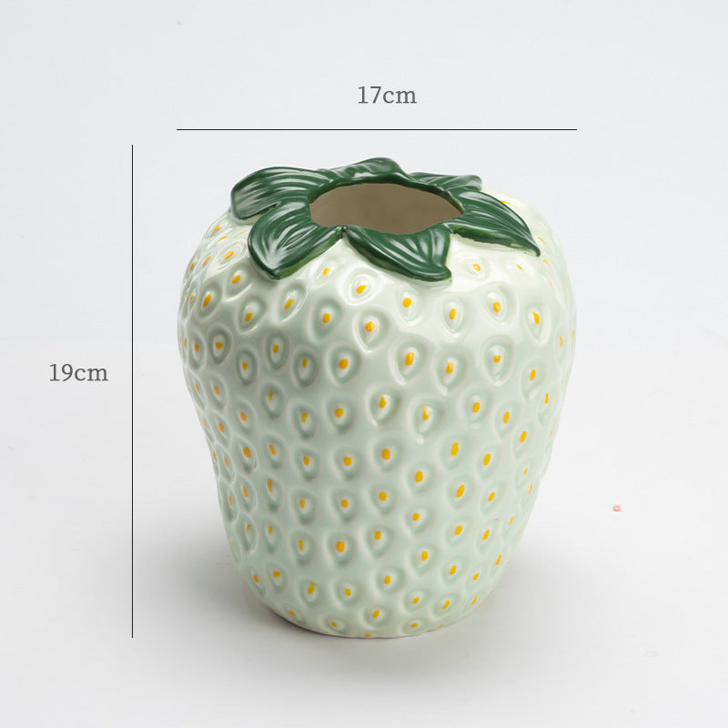 Aardbei-vormige Decoratieve Keramische Vaasje