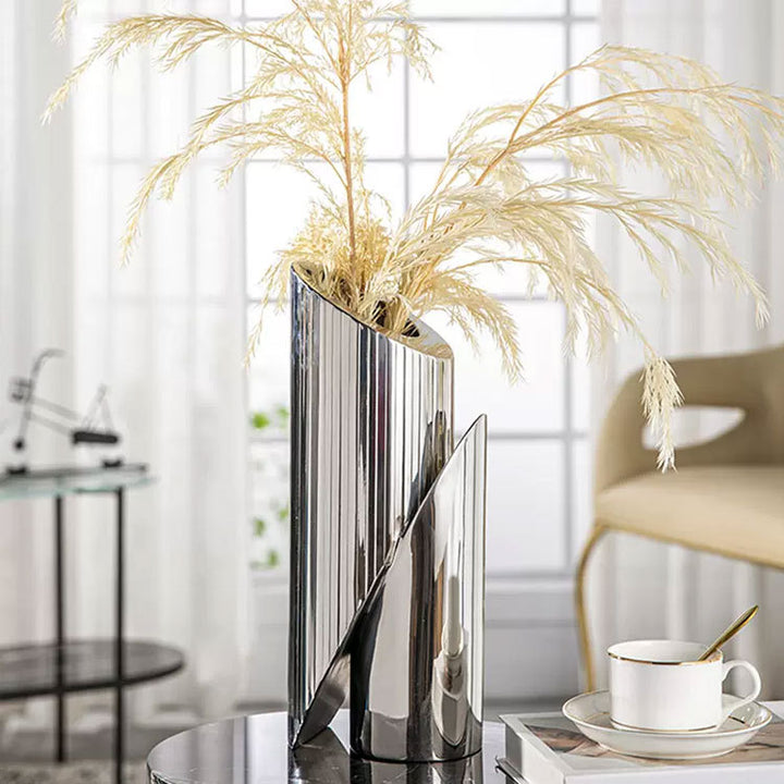 Sculpturaal Metallic Decoratieve Vaas