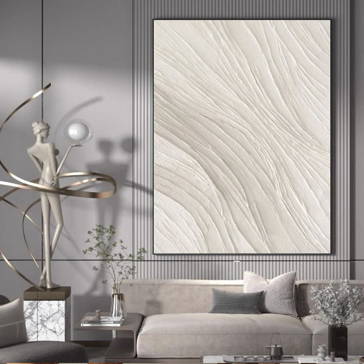 Minimalistische Textuur Reliëf Canvas Kunstwerk
