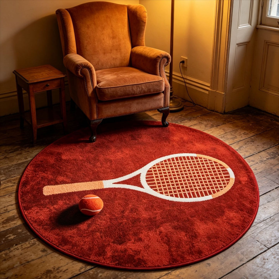 Tennis-Thema Ronde Area Tapijt