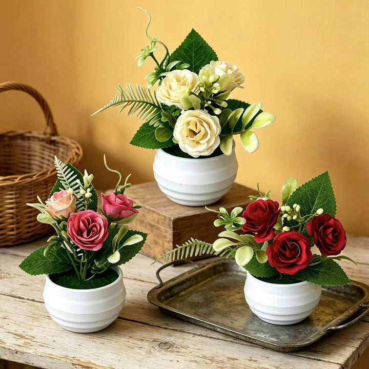 Levensechte Bloemarrangement in Decoratieve Pot voor Thuisdecoratie