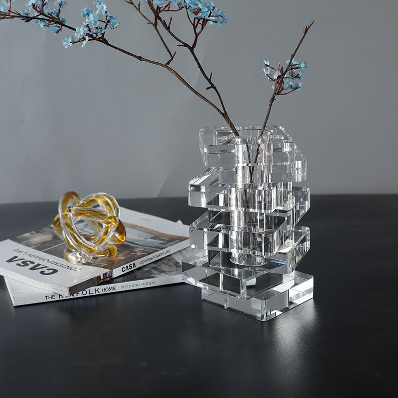 Moderne Geometrische Kristal Sculptuur