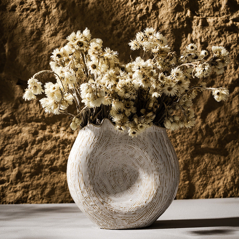 Handgemaakt Textured Keramisch Sculpturaal Vaas