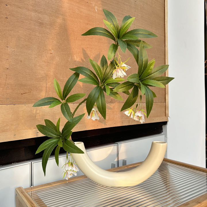 Elegante Gebogen Keramische Bloemvaas voor Huisdecoratie