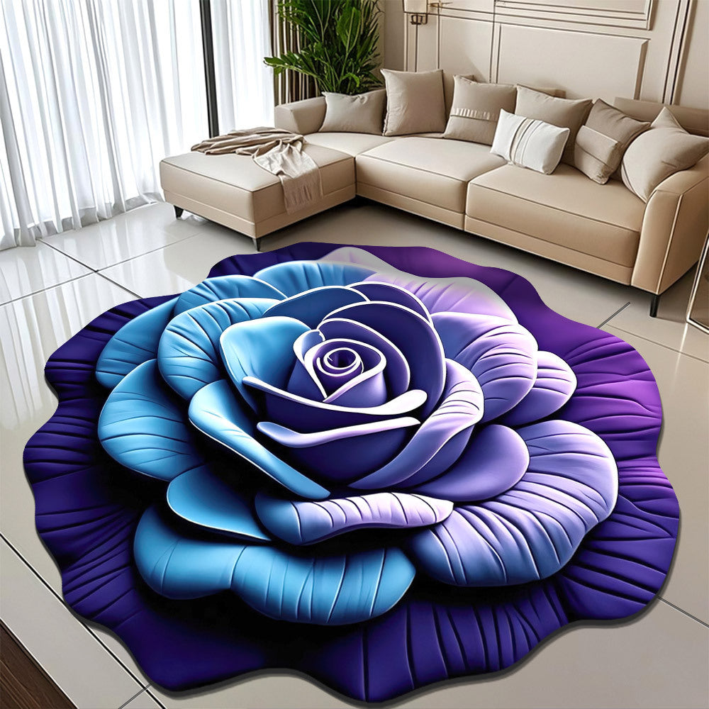 Bloemthemed Pluche Vloerkleed