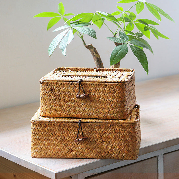 Ambachtelijk Geweven Opbergdoos Met Verdelaars