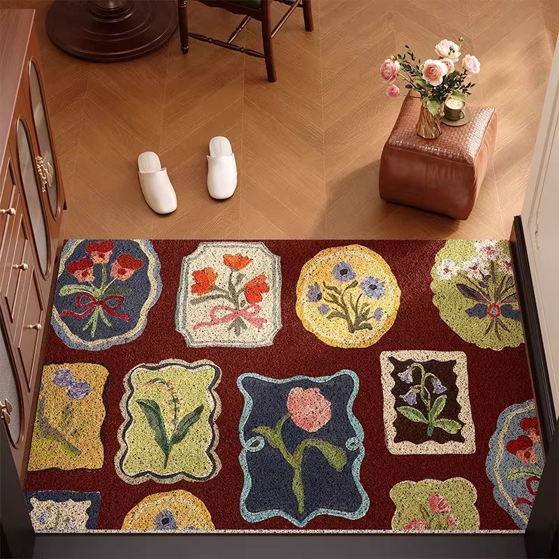 Vintage Bloemenpatroon Deurmat