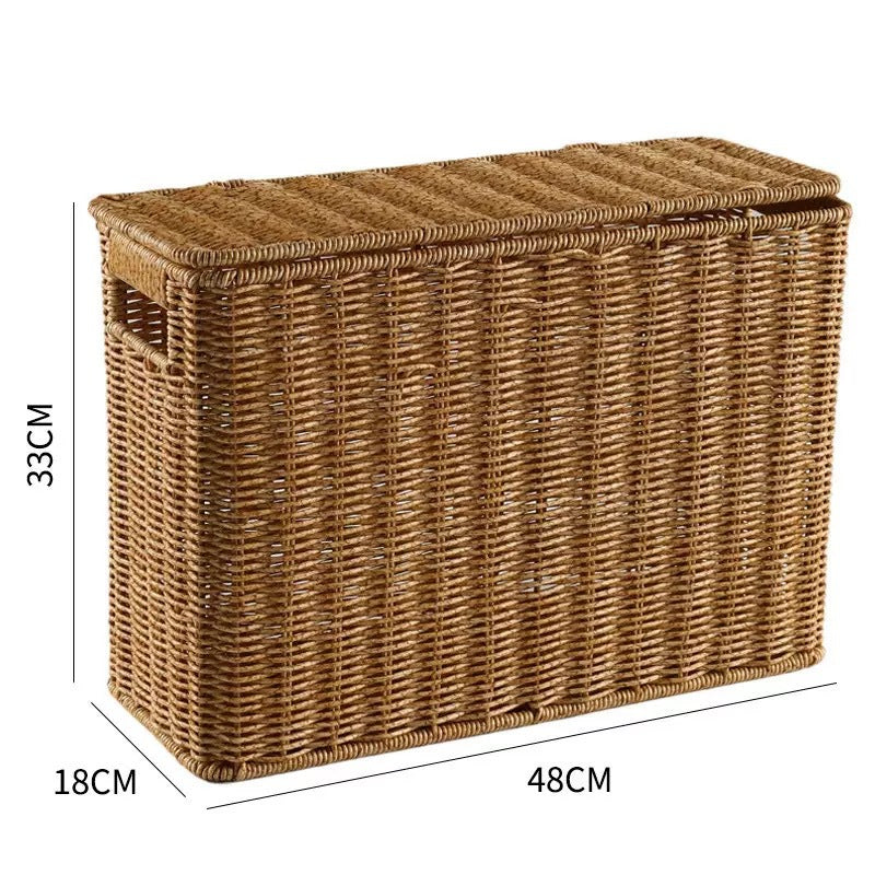 Decoratieve rieten opbergdoos