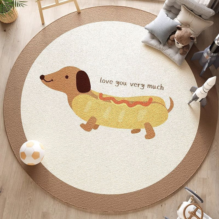 Artistiek Honden Themed Rond Tapijt