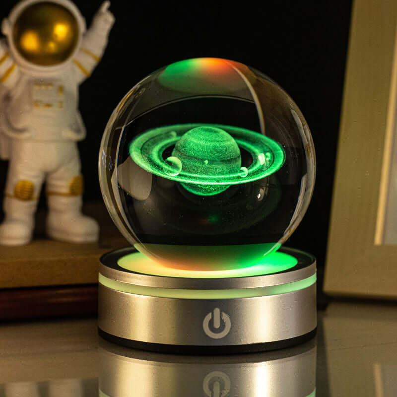 Kreative 3D Binnenhoutsnijwerk Luminous Crystal Ball Kleurrijke Verloop Kleine Nachtlamp Thuis Decoratie Cadeaukeuze